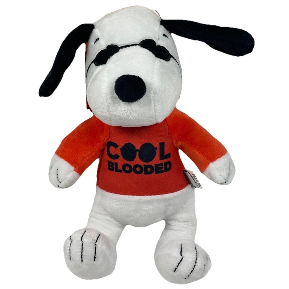 Peanuts Snoopy Dog Toy Plush Squeaker Cool Blooded Shirt New